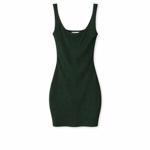 Seek The Label Dark Green Ribbed Bodycon Mini Dress M